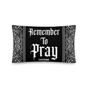 Remember To Pray Pillow - Black Paisley
