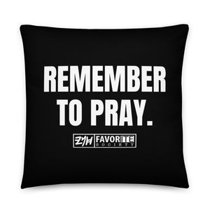 Remember To Pray Pillow - Black Paisley