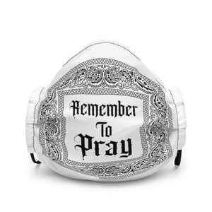 Remember To Pray Face Mask - White Paisley