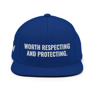 Worth Respecting And Protecting Snapback - White Stitch