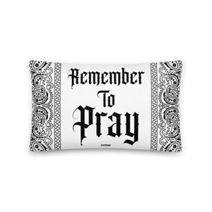Remember To Pray Pillow - White Paisley